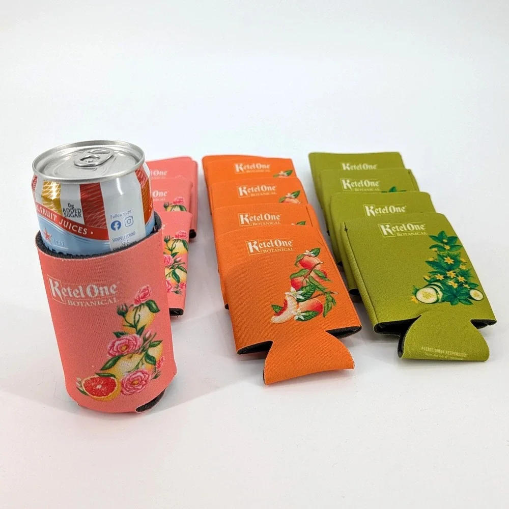 Ketel‎ One Botanical Koozie Set 15pc Neoprene Slim Can Insulators Floral Multi